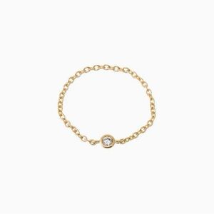 Mini Diamond Bezel Chain Ring 14K